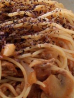 牛豚合い挽き肉パスタゆかりトッピング-レシピのメイン写真