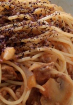 牛豚合い挽き肉パスタゆかりトッピング-レシピのメイン写真