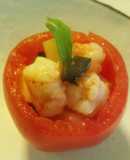 手長えびのレアソテーとセロリの冷菜