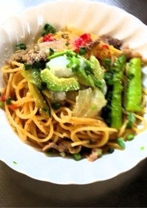 塩麹とアボカドの野菜たっぷり和風パスタ-レシピのメイン写真