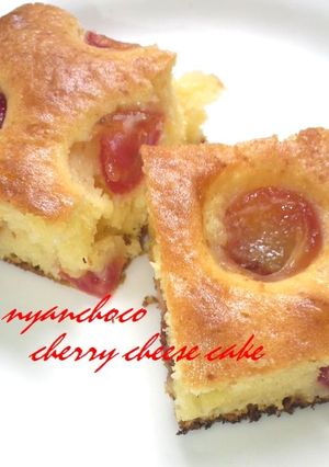 さくらんぼのチーズケーキ風ケーキ-レシピのメイン写真