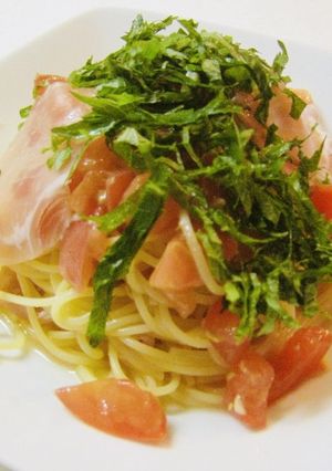 時短！美味！トマトと生ハムの冷製パスタ-レシピのメイン写真