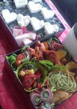 『バーベキューチキンのお弁当♪』-レシピのメイン写真