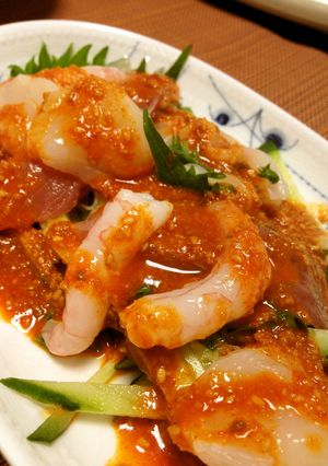 ピリ辛！韓国風お刺身-レシピのメイン写真