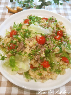 焼肉のタレで♪簡単焼肉レタスチャーハン-レシピのメイン写真