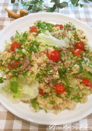 焼肉のタレで♪簡単焼肉レタスチャーハン-レシピのメイン写真
