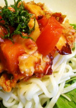 たっぷりトマトとタコキム☆サラダうどん-レシピのメイン写真