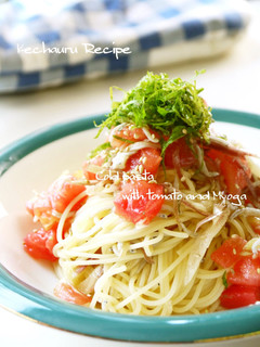 トマトと茗荷、しらすの冷たいパスタ-レシピのメイン写真