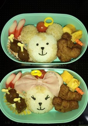 ダッフィー&シェリーメイ!のキャラ弁-レシピのメイン写真