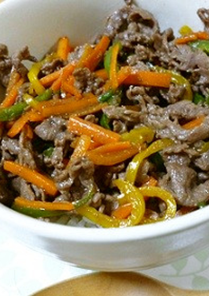 簡単♪牛肉とピーマンのきんぴら風丼-レシピのメイン写真