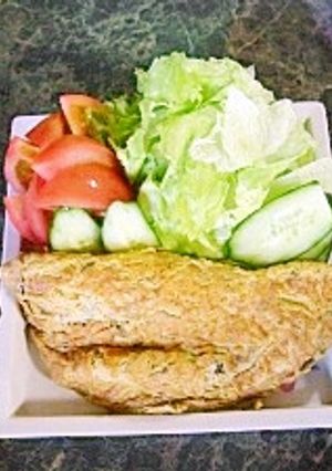 赤と青のしそオムレツ-レシピのメイン写真