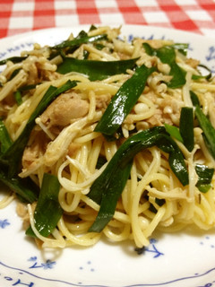 にらと♡エノキで♡どうなる!?パスタ-レシピのメイン写真
