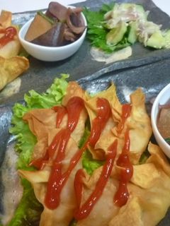 チャーハンとヨーグルトで揚げワンタン^^-レシピのメイン写真