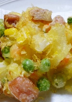 簡単・冷凍ミックスベジタブルでかき揚げ-レシピのメイン写真