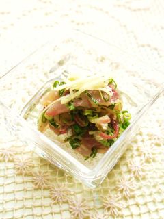たたき梅とあじの薬味和え-レシピのメイン写真