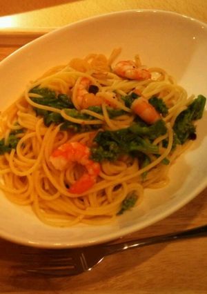 ☆えびと菜の花のペペロンチーノ☆-レシピのメイン写真