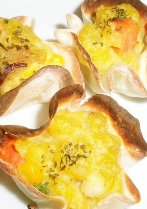 餃子の皮でさつま芋カリカリプチグラタン風-レシピのメイン写真