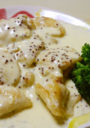 鶏むね肉のクリームマスタードソテー-レシピのメイン写真