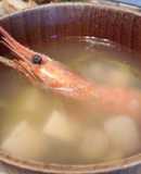 刺身用の海老が余ったら～お吸い物～