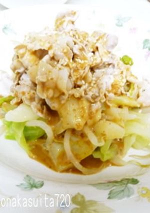 焼肉のたれとごまどれでこっくり冷しゃぶ-レシピのメイン写真