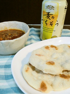手作りナンとキーマカレー-レシピのメイン写真