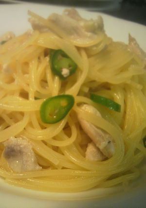 鶏肉と青唐辛子のスパゲティ-レシピのメイン写真