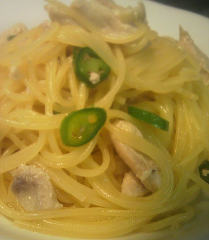 鶏肉と青唐辛子のスパゲティ-レシピのメイン写真