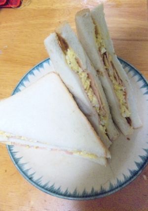 ハム卵トーストサンド（創意工夫なし）-レシピのメイン写真