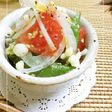モロッコインゲンとトマトの塩麹ラー油和え