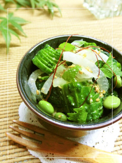 胡瓜と新玉葱の胡麻酢和え ニンニク風味-レシピのメイン写真