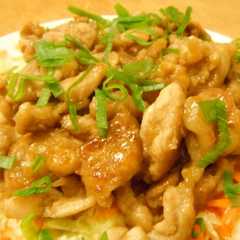 รูปของ 鶏胸肉の生姜焼きのっけサラダ