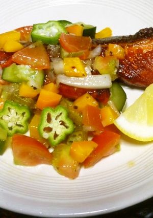 サーモンのムニエルの夏野菜のソース-レシピのメイン写真