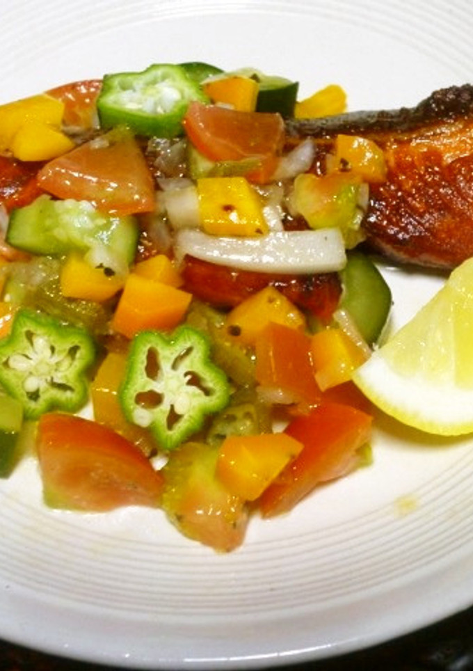 サーモンのムニエルの夏野菜のソース-レシピのメイン写真