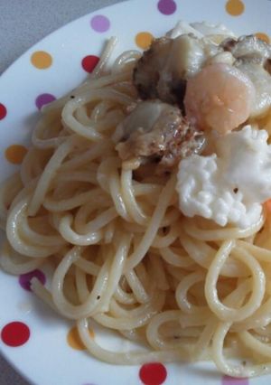シーフードクリームパスタ-レシピのメイン写真