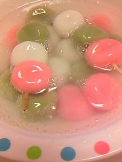 おやつに!三色団子風白玉-レシピのメイン写真