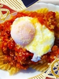 ぐるぐるパスタ~半熟卵のせ~-レシピのメイン写真