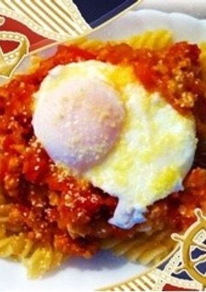 ぐるぐるパスタ~半熟卵のせ~-レシピのメイン写真