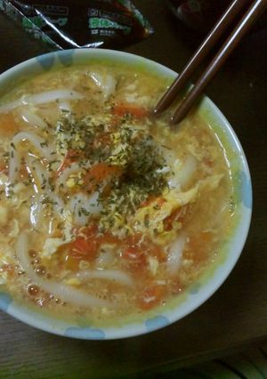 トマトスープうどん-レシピのメイン写真