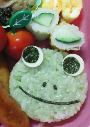 キャラ弁カンタンおにぎり2…カエル-レシピのメイン写真