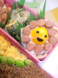 お弁当(*^o^*)うずら卵で太陽-レシピのメイン写真