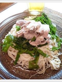 さっぱりさわやか♪冷しゃぶぶっかけお素麺-レシピのメイン写真