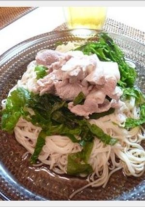 さっぱりさわやか♪冷しゃぶぶっかけお素麺-レシピのメイン写真