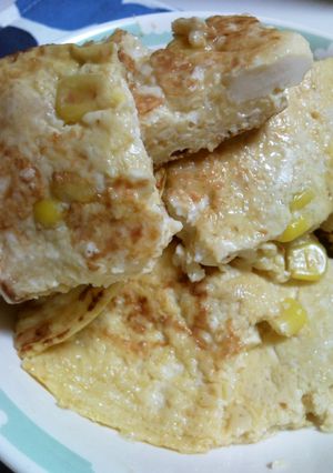 豆腐と卵のふわふわ焼き（コーン＆鶏肉）-レシピのメイン写真