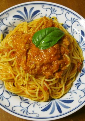 カニ缶で♪蟹クリームトマトパスタ-レシピのメイン写真