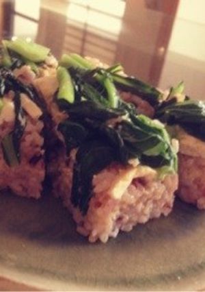 豆腐の味噌漬け入り♪小松菜押し寿司☻-レシピのメイン写真