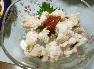 ☆冷たい鱧（はも）湯引き～南高梅肉添え☆-レシピのメイン写真