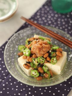 オクラと納豆の梅肉のせ冷ややっこ-レシピのメイン写真