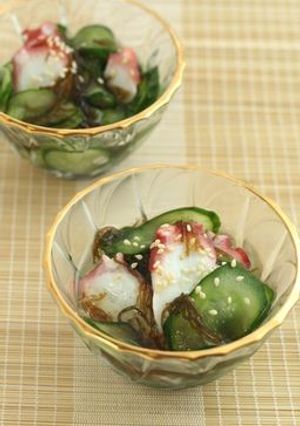 もずく酢に漬けるだけ！タコと胡瓜の酢の物-レシピのメイン写真