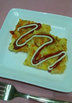簡単♪レンジでチンした野菜オムレツ♪-レシピのメイン写真