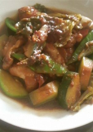 鳥もも肉と夏野菜の醤油麹黒酢炒め-レシピのメイン写真
